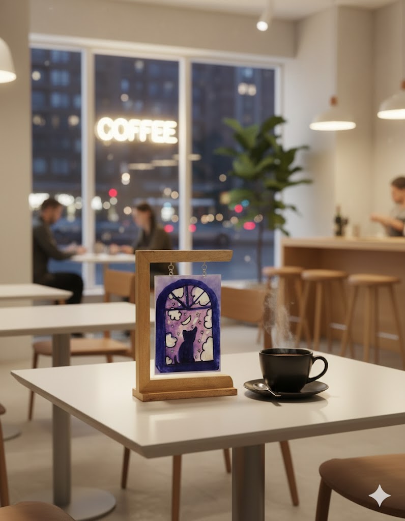 Cat Wooden Pendant - Image 2