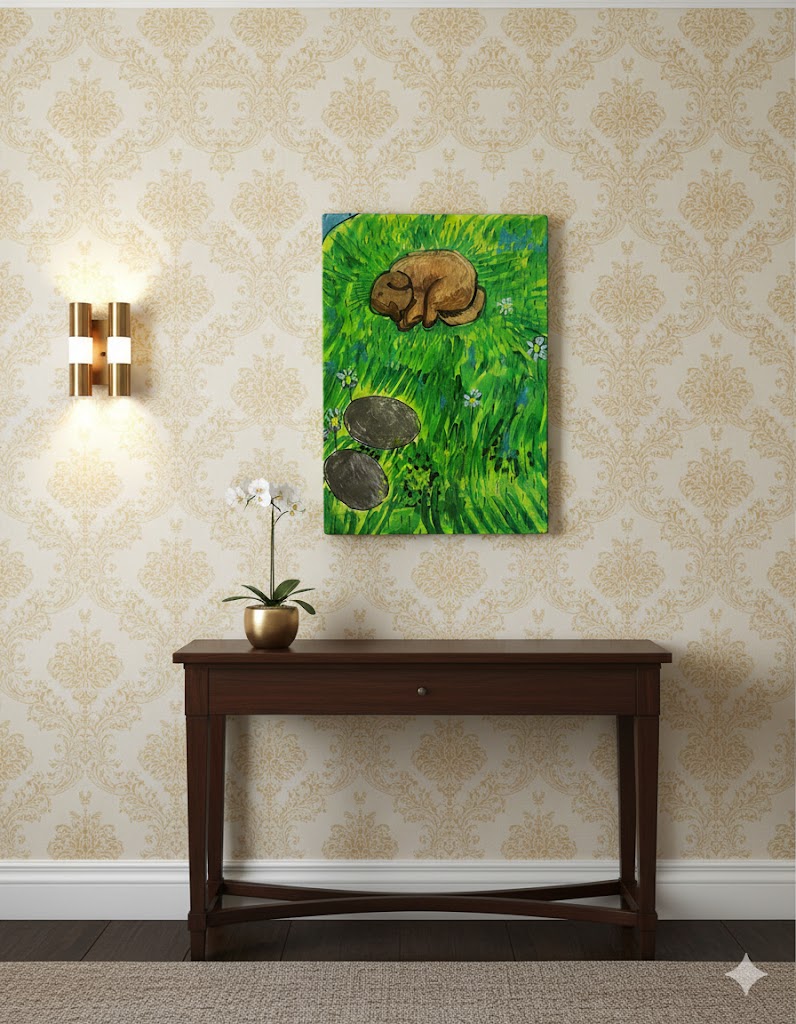 Sleeping Puppy Acrylic Wall Hanging